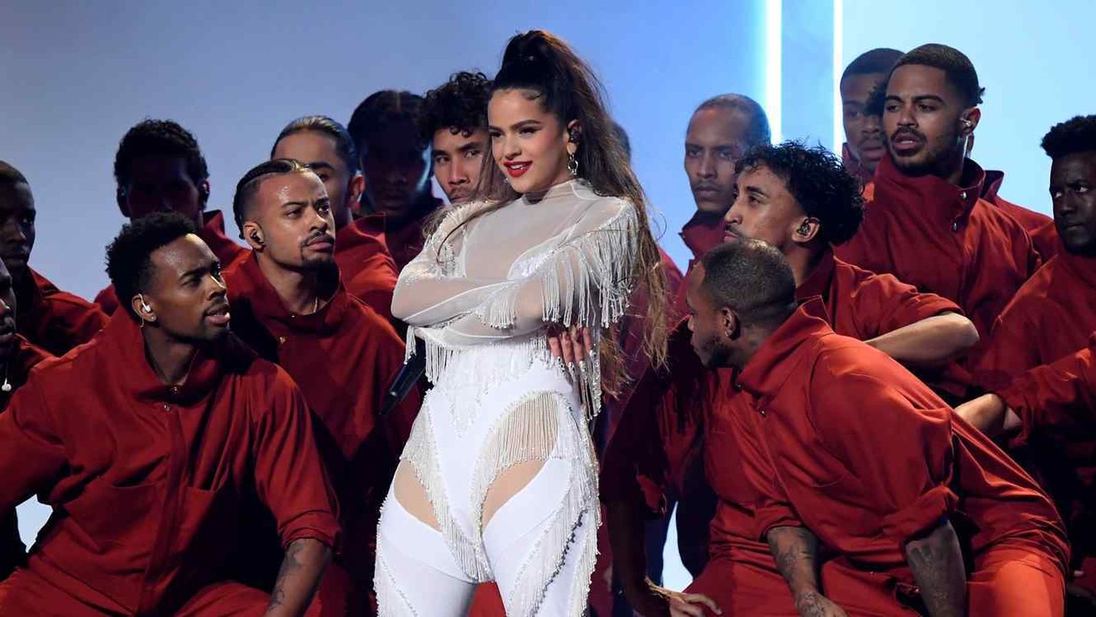 Rosalía, en su actuación en los Grammy.