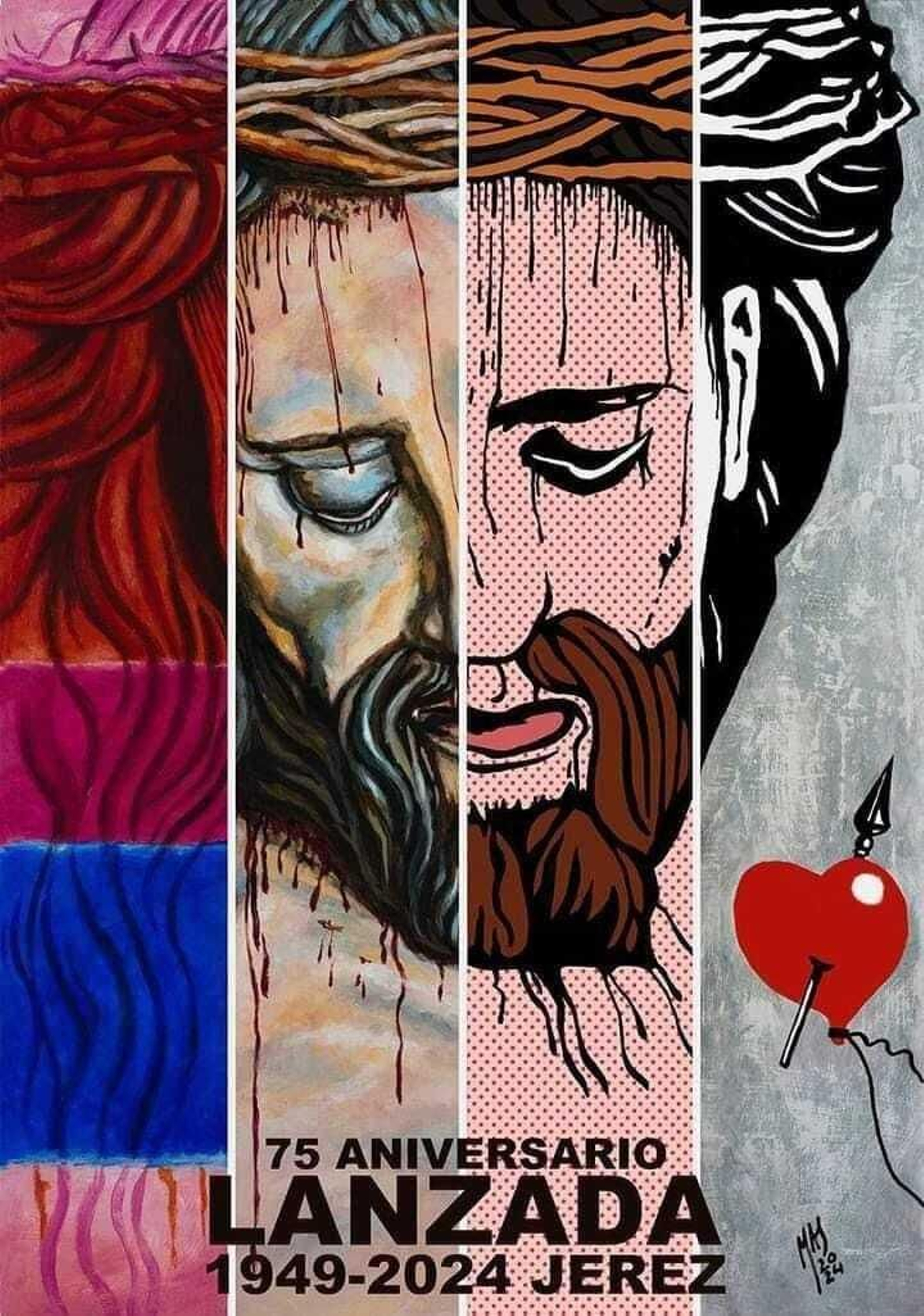 Cartel anunciador de los 75 años de la fundación de la Lanzada.