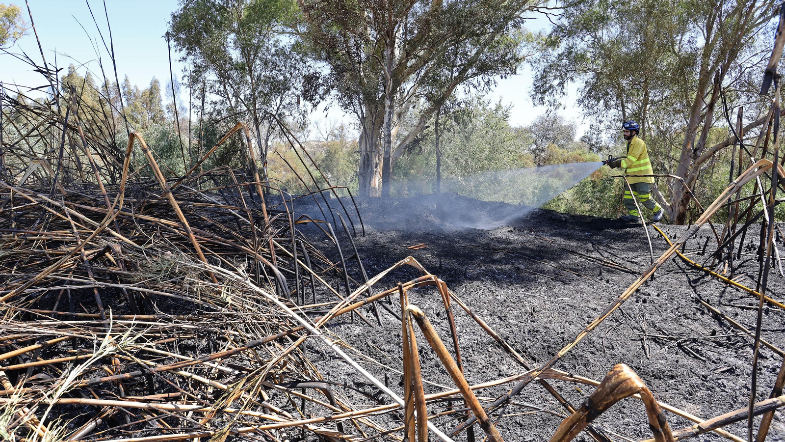 Infoca refresca la zona del incendio en La Ina