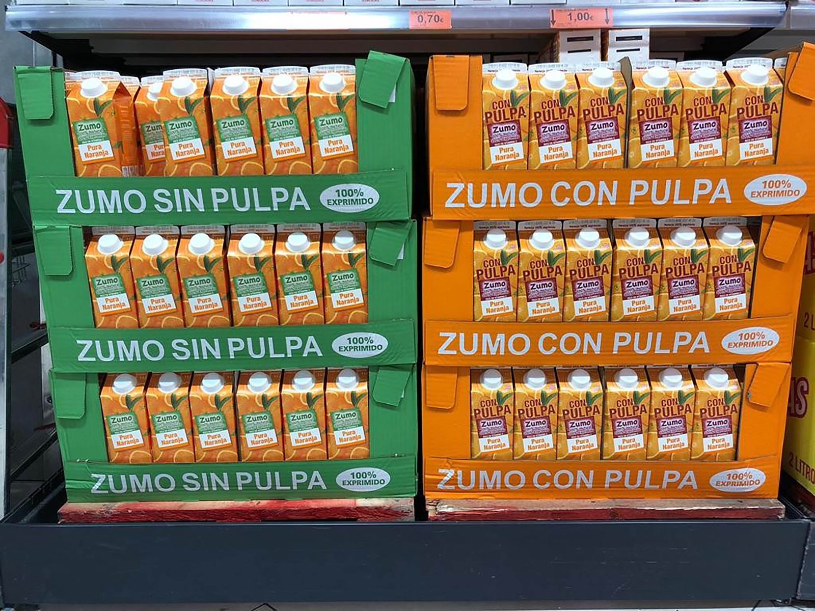 Zumo de naranja recién exprimido de Mercadona.