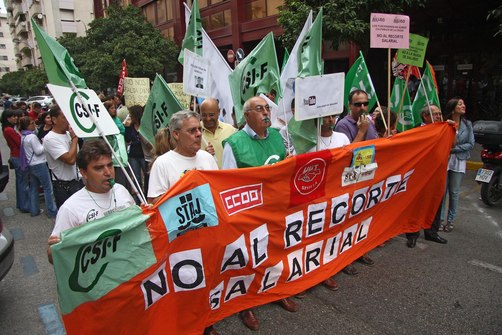 Manifestación de funcionarios de Justicia en Sevilla
