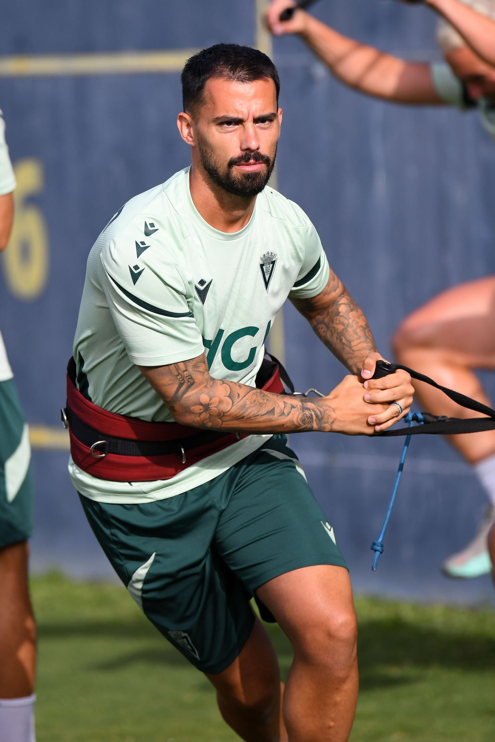 Suso, durante un entrenamiento en El Rosal.