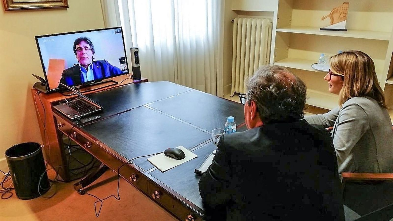 Carles Puigdemont, Quim torra y elsa Artadi.