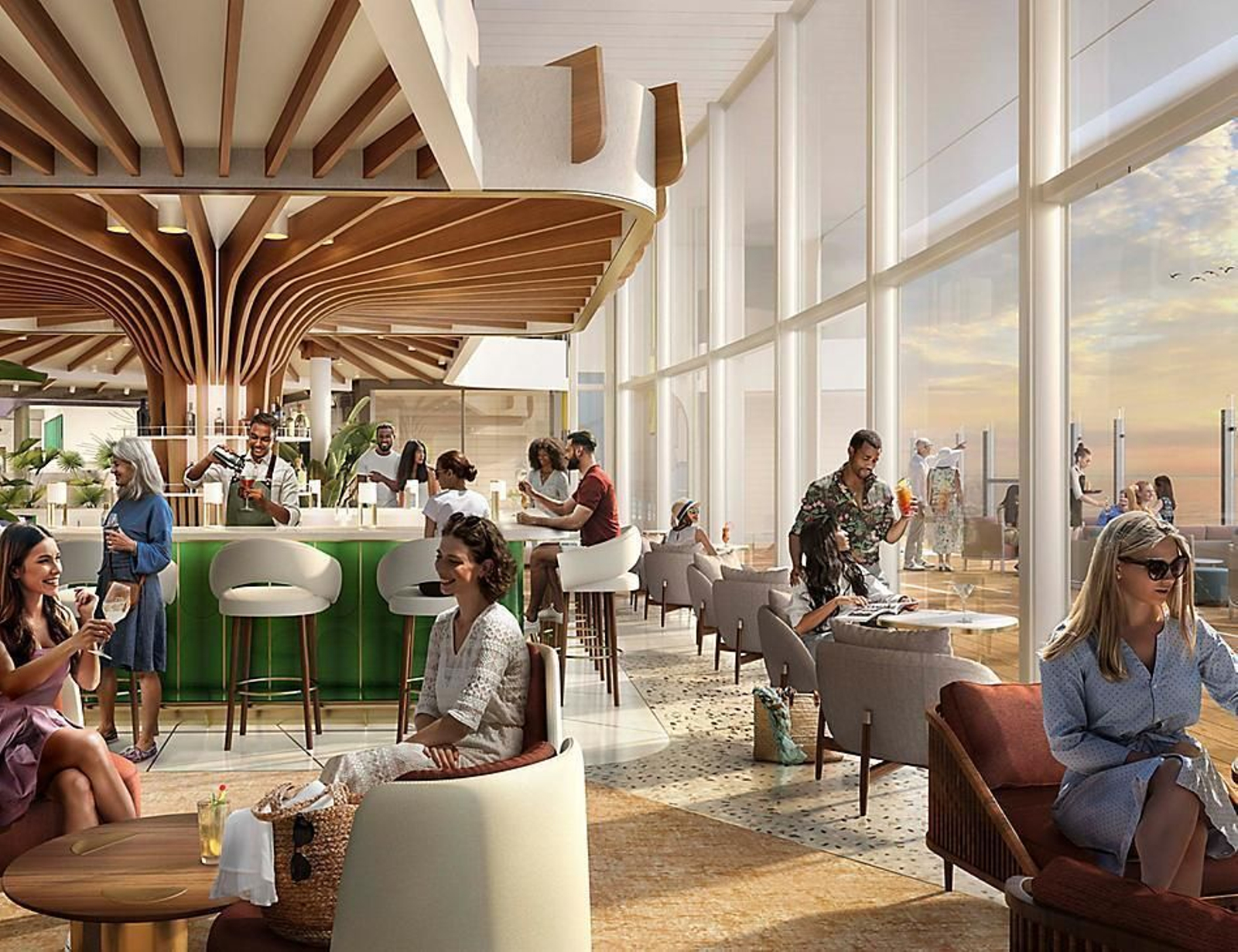 Imágenes del impresionante interior del crucero 'Icon of the Seas', el más grande del mundo