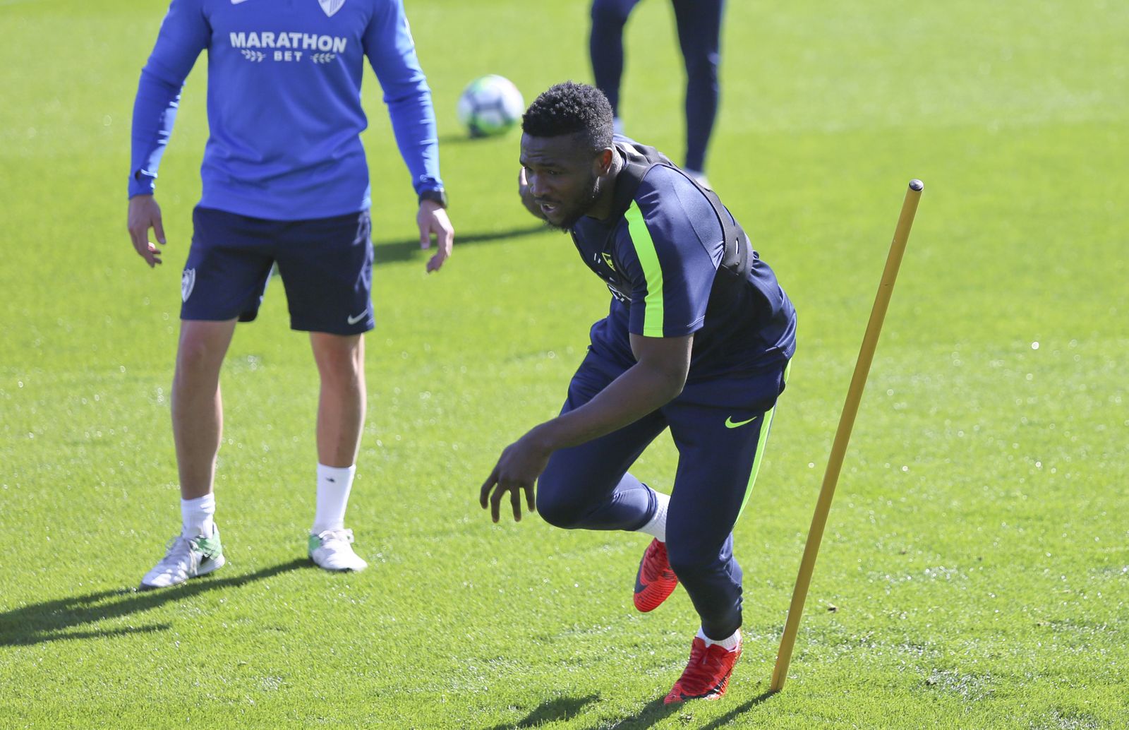 Isaac Success se ejercita en La Rosaleda.