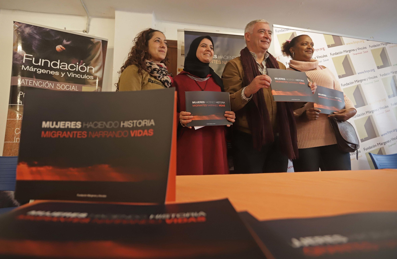Janet Martínez, Sihama Kasmi, Francisco Mena y Ana Emilia Abreu en la presentación de la publicación