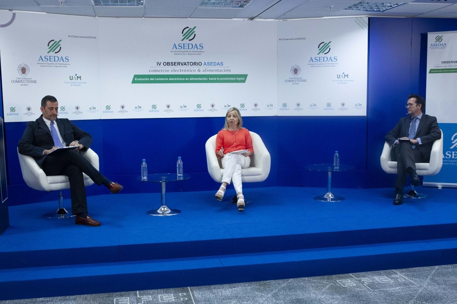Gonzalo Moreno y María Puelles en la presentación del cuarto observatorio de Asedas