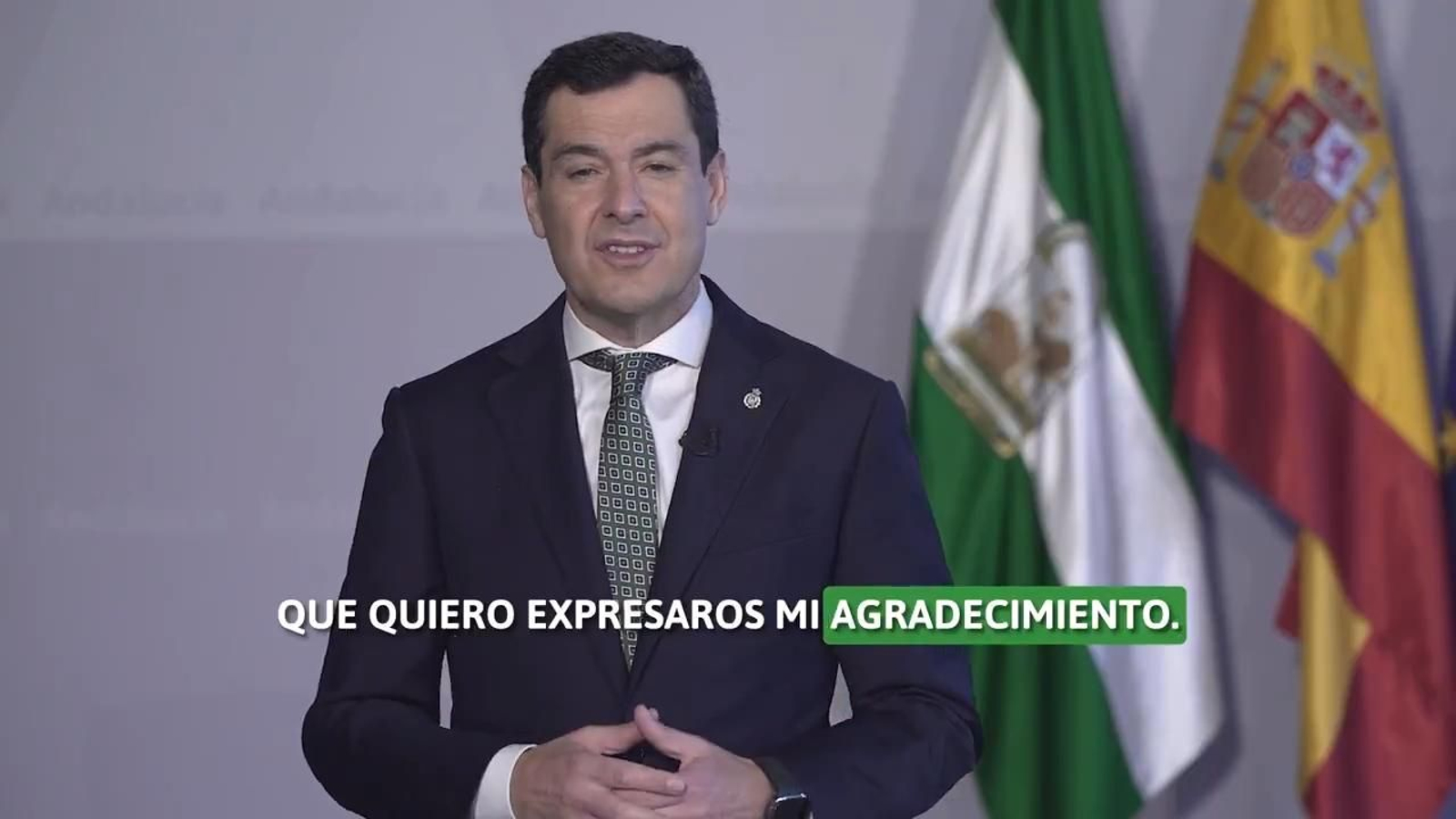 Juanma Moreno agradece a la Federación Andaluza de Comunidades de Cataluña su distinción Juanma Moreno agradece a la Federación Andaluza de Comunidades de Cataluña su distinción