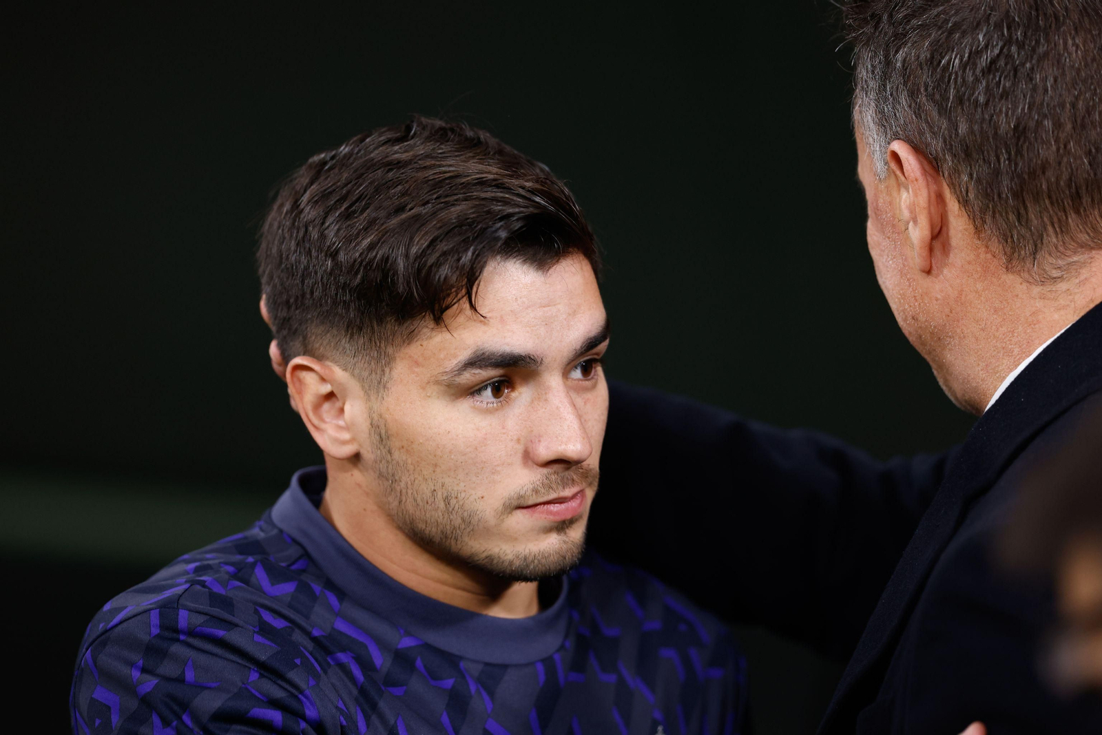 Brahim, pensativo antes de un partido.