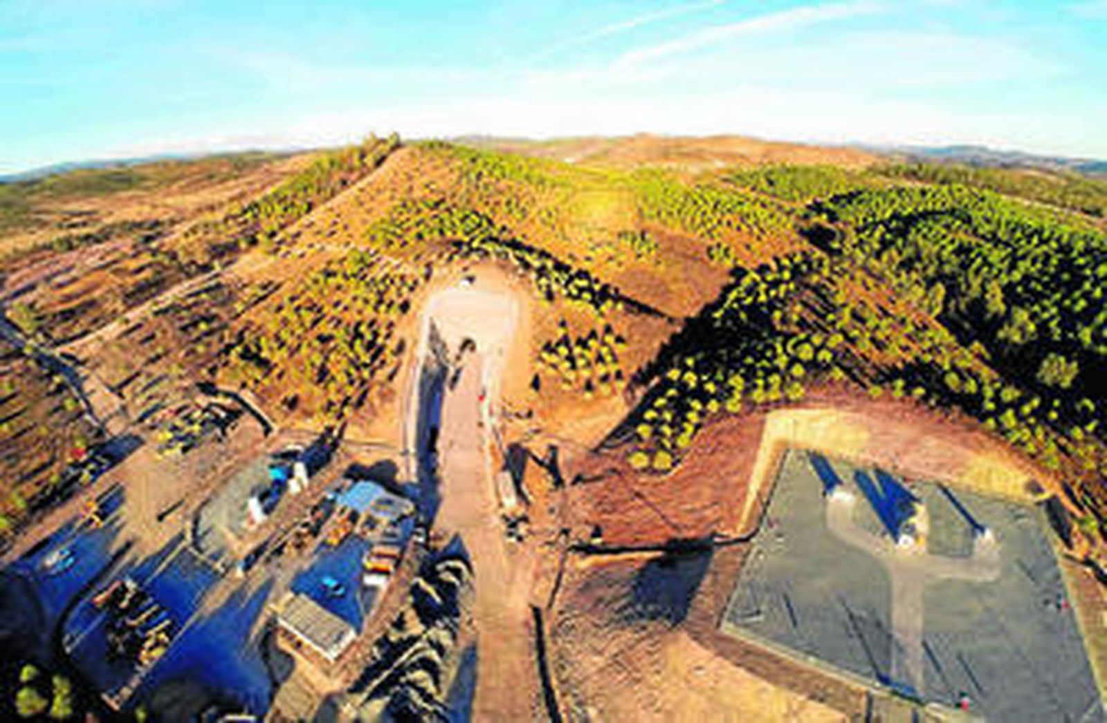 Plano aéreo de mina Magdalena, yacimiento de Matsa que estará operativo tras el verano.