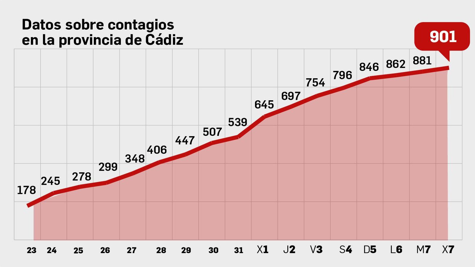 Evolución de casos confirmados.