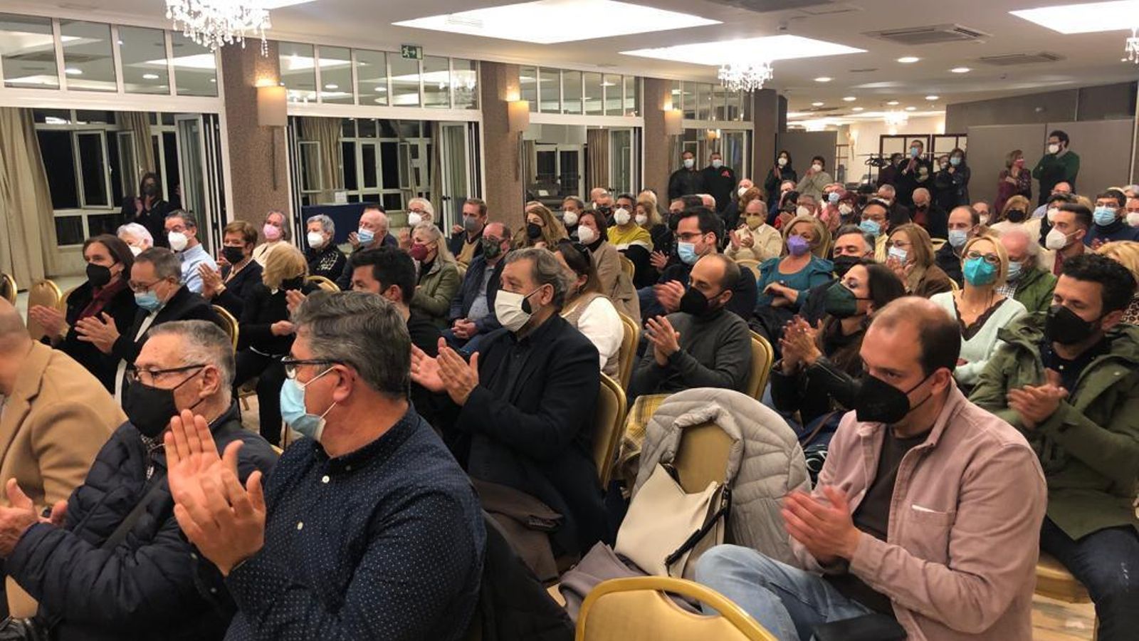 Los militantes en el Salón Mojácar del Gran Hotel de Almería