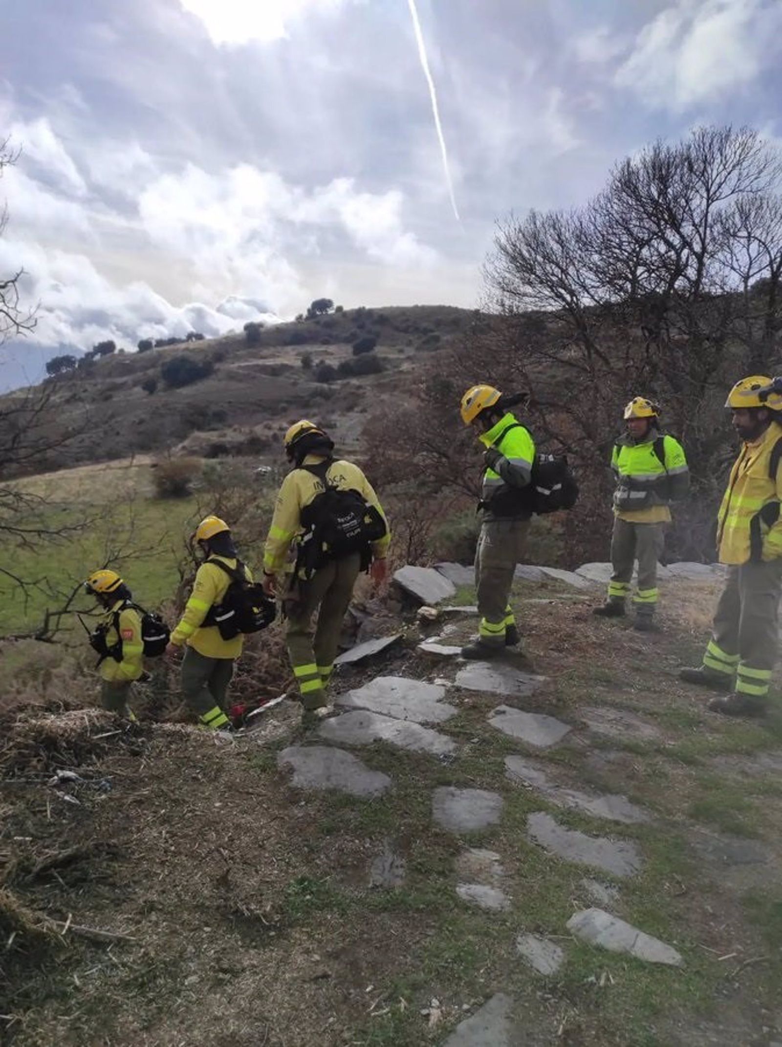 Bomberos forestales que participaron en la búsqueda, en imagen de archivo