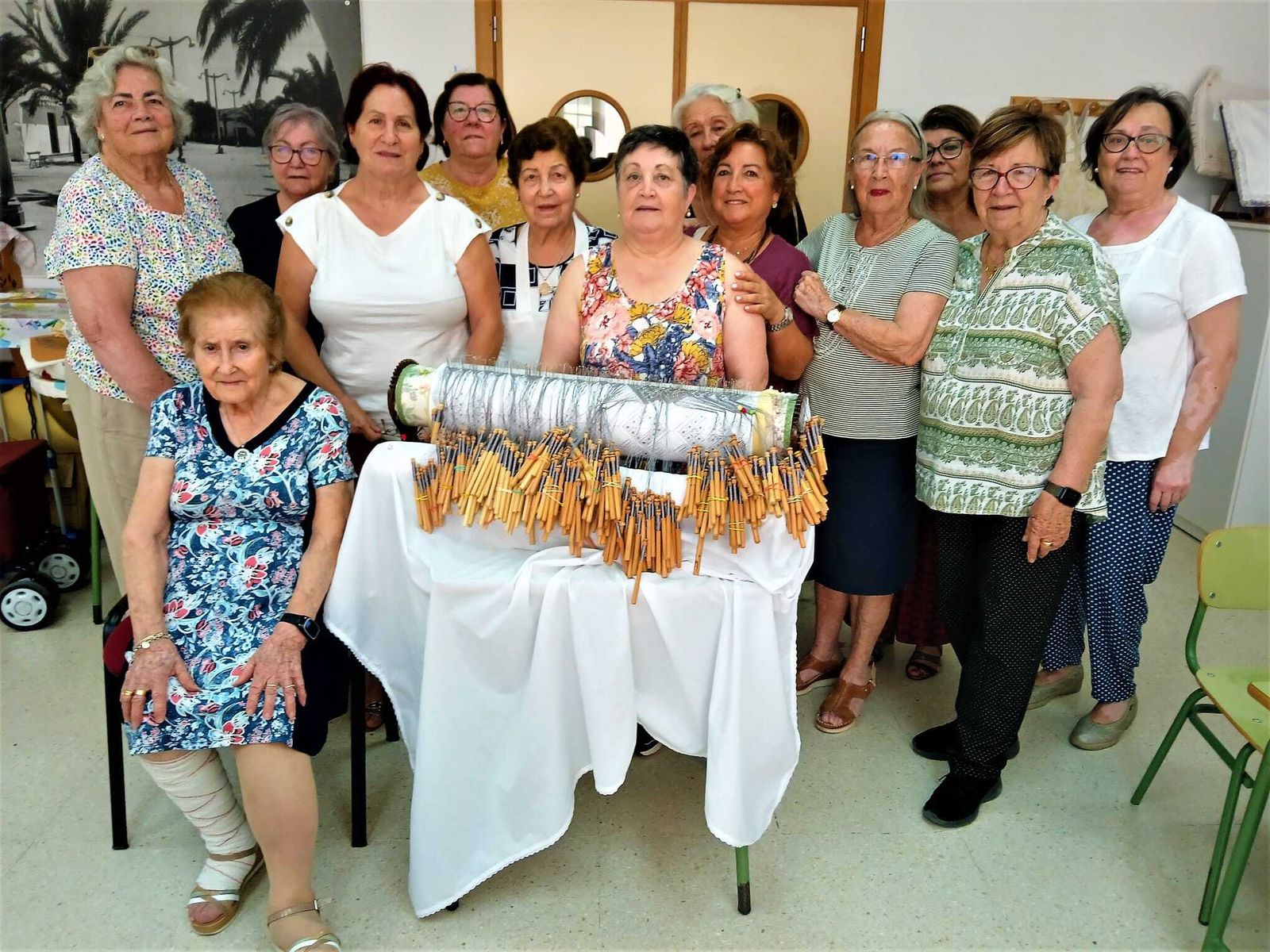 Alumnas del Taller Encajeras Casa de la Cultura.
