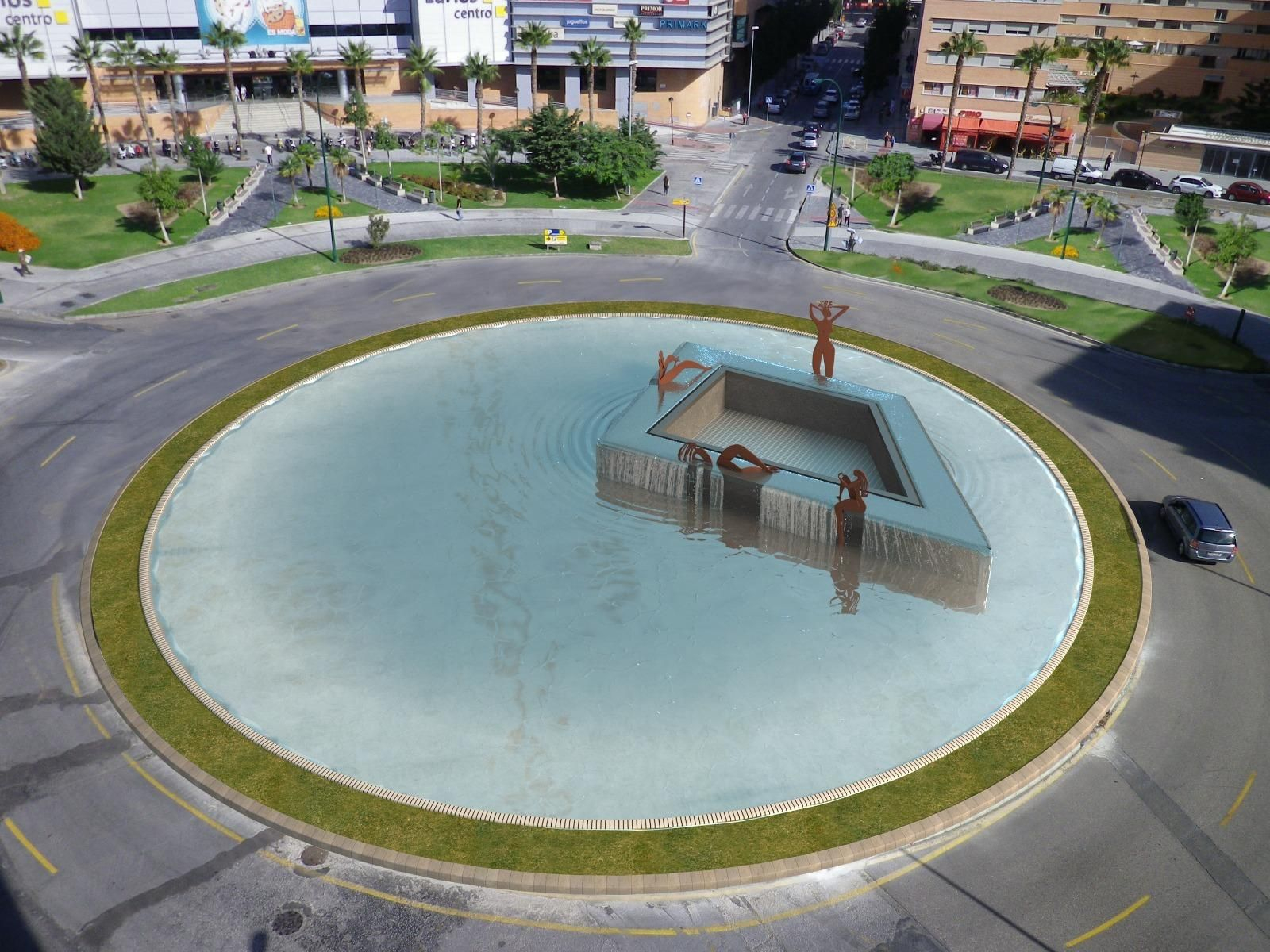 Recreación de la plaza de la Solidaridad con la obra inspirada en Picasso