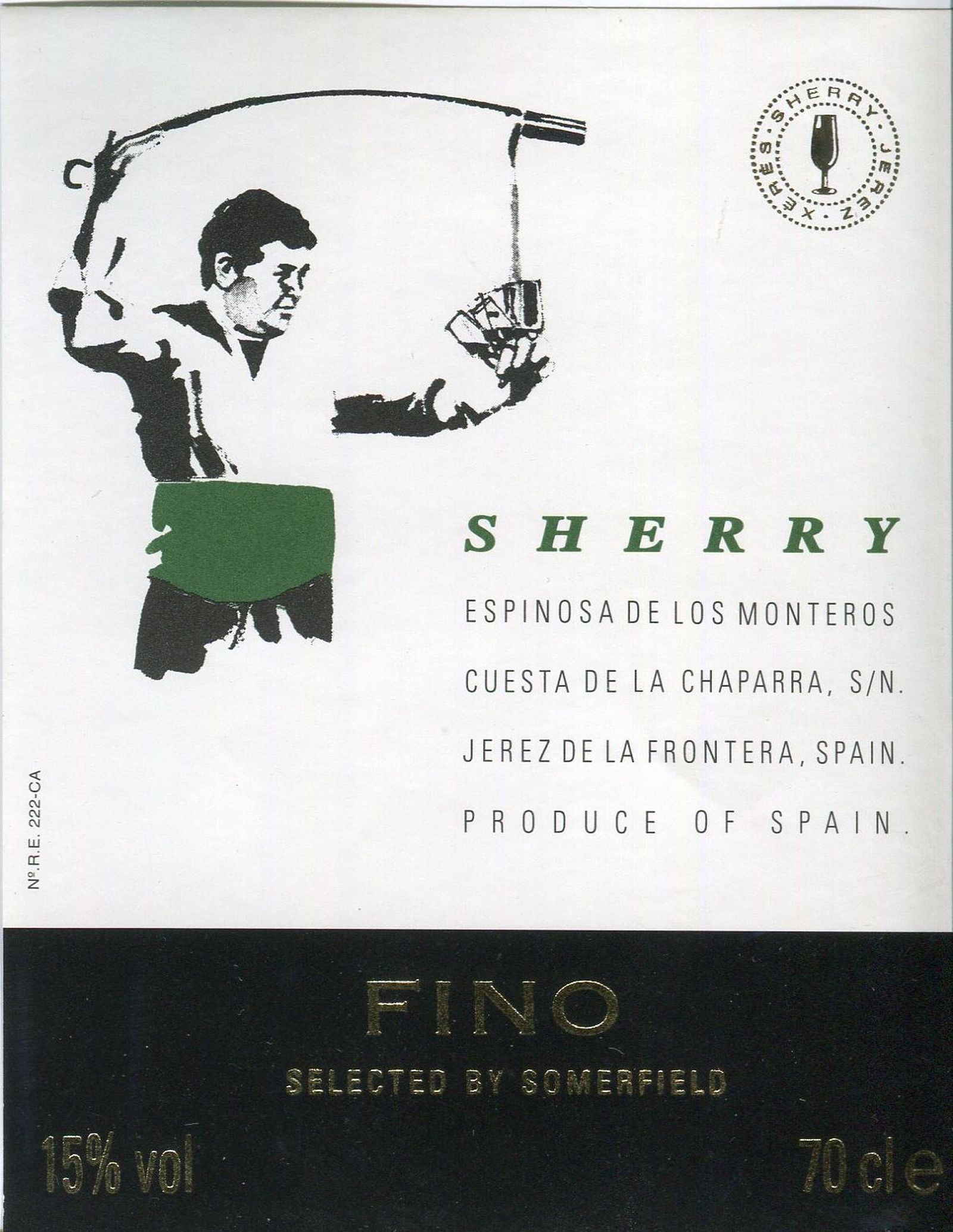 Etiqueta de las bodegas Espinosa de los Manteros con la figura de ‘Barringola’.