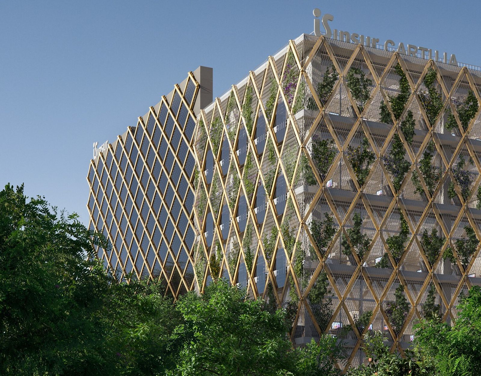 La propuesta de Biren con  AGi Architects para las fachadas fotovoltaicas de los edificios