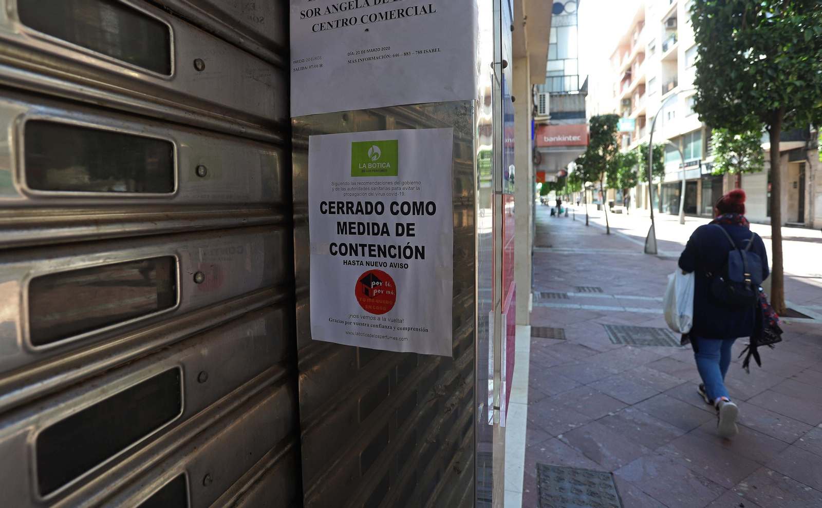 Un comercio de la comarca, cerrado por el estado de alarma.