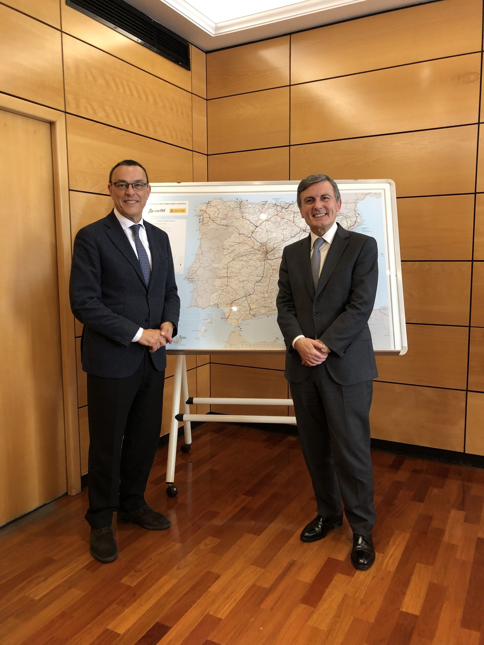 Ignacio Caraballo y Pedro Saura esta mañana en Madrid.