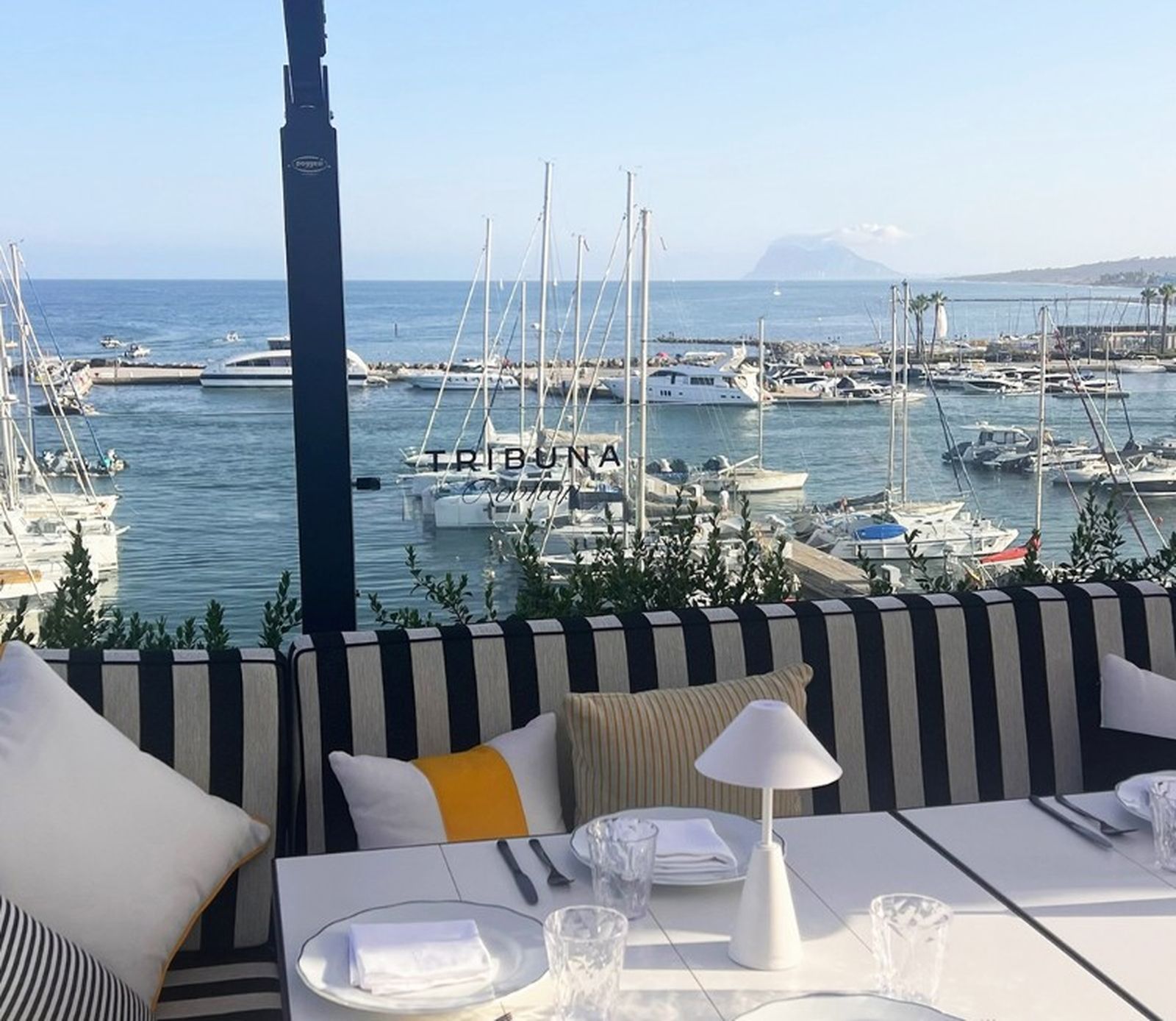 Vistas desde la terraza del restaurante Hincha de Messi, en Sotogrande. (San Roque, Cádiz).