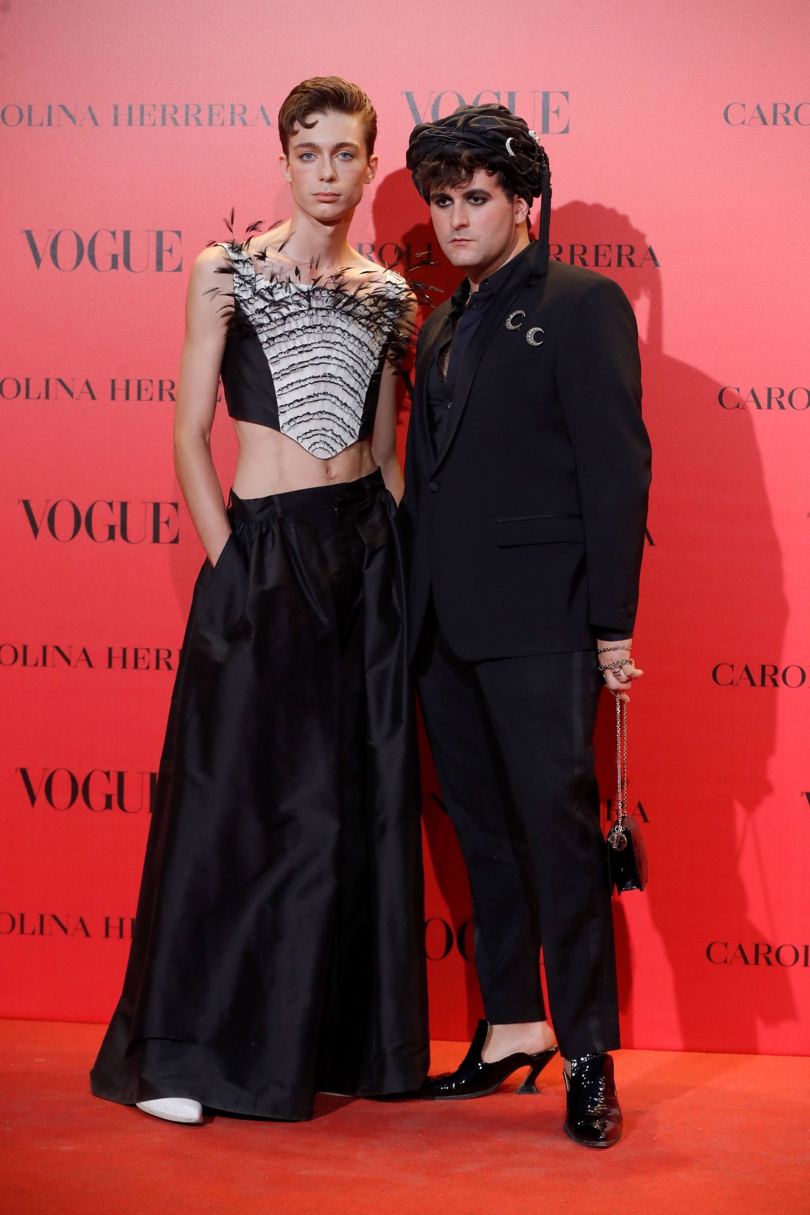 El diseñador Alejandro Palomo y el modelo Pol Roig, ambos de Palomo Spain.