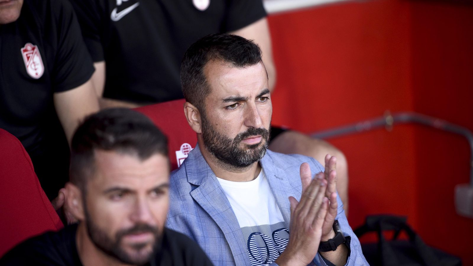 Diego Martínez antes del inicio del choque ante el Leganés.