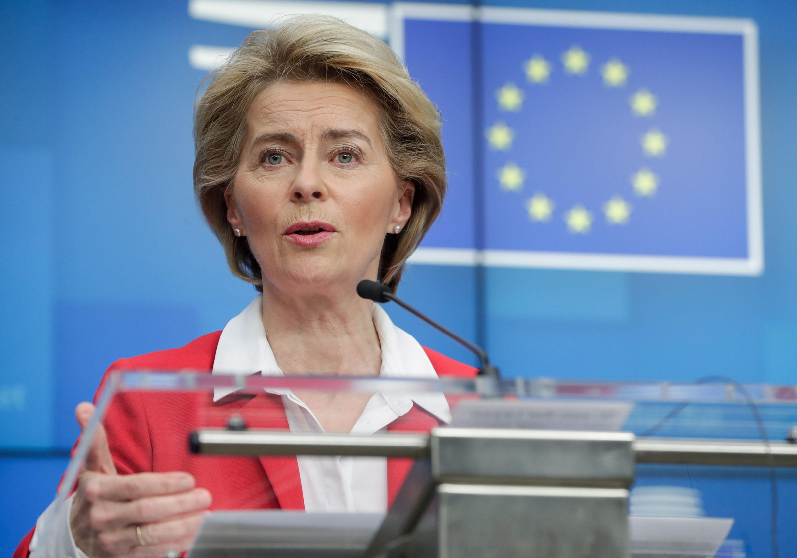 Ursula Von Der Leyen, presidenta de la Comisión Europea, en rueda de prensa.