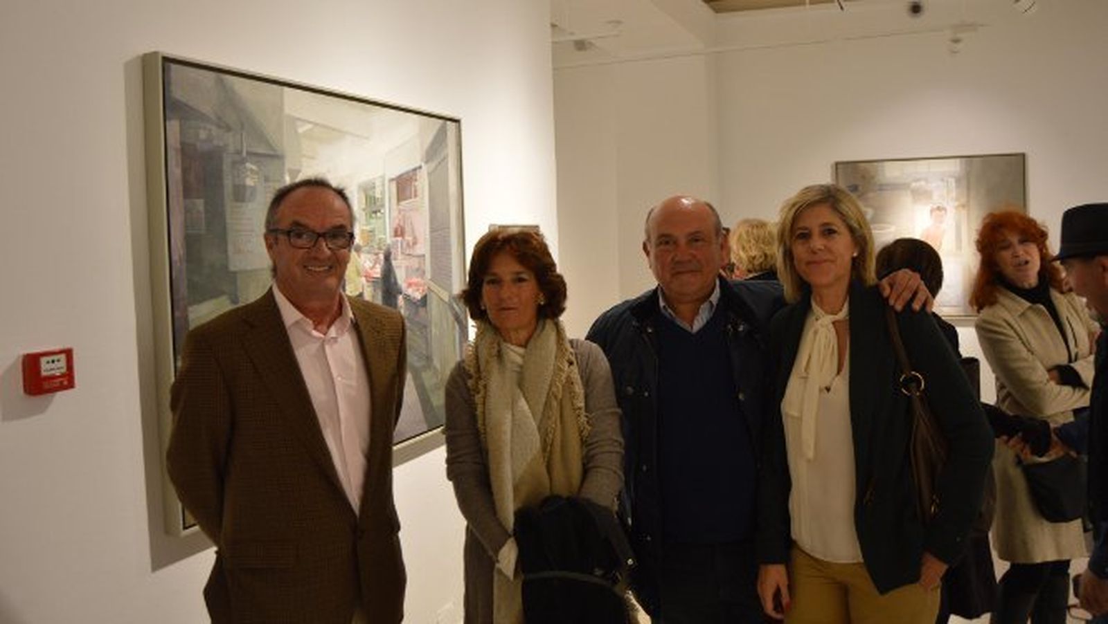El pintor Fermín Villaescusa con Clara Ramos, Modesto Berraquero e Inés Sánchez.
