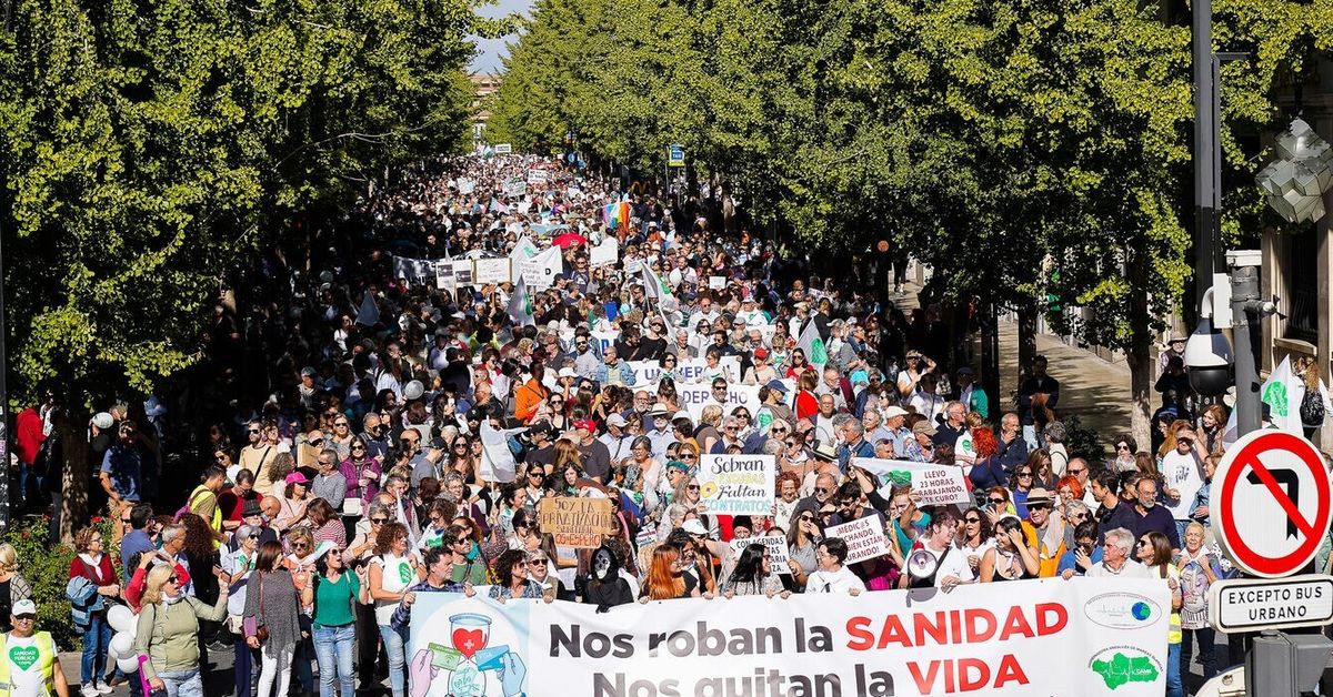 Miles de personas se manifiestan en Granada bajo el lema 'Nos roban la ...