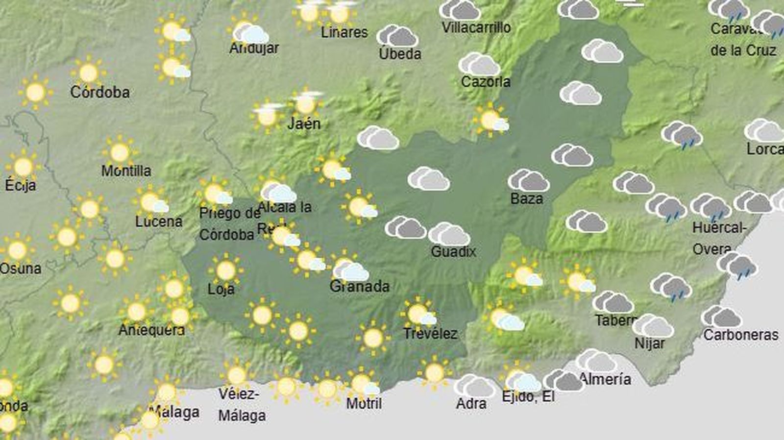 El Tiempo en Granada el 11 de marzo de 2026