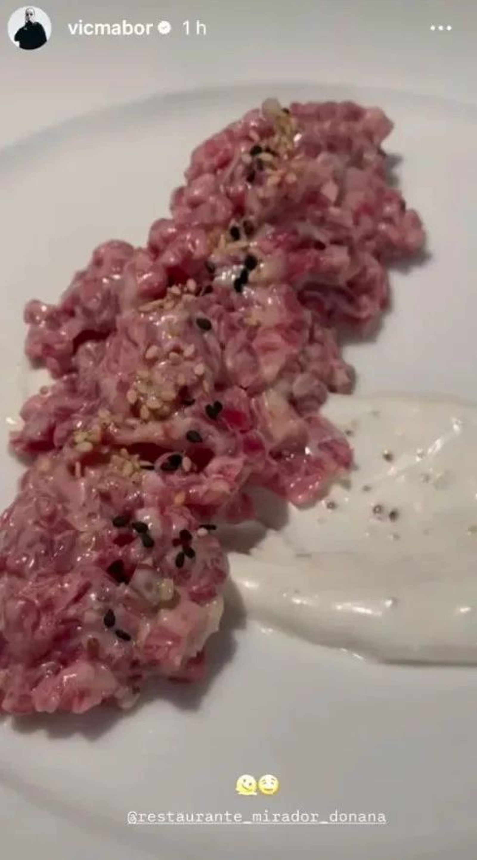 Victoria Federica compartió uno de los platos en las historias de Instagram