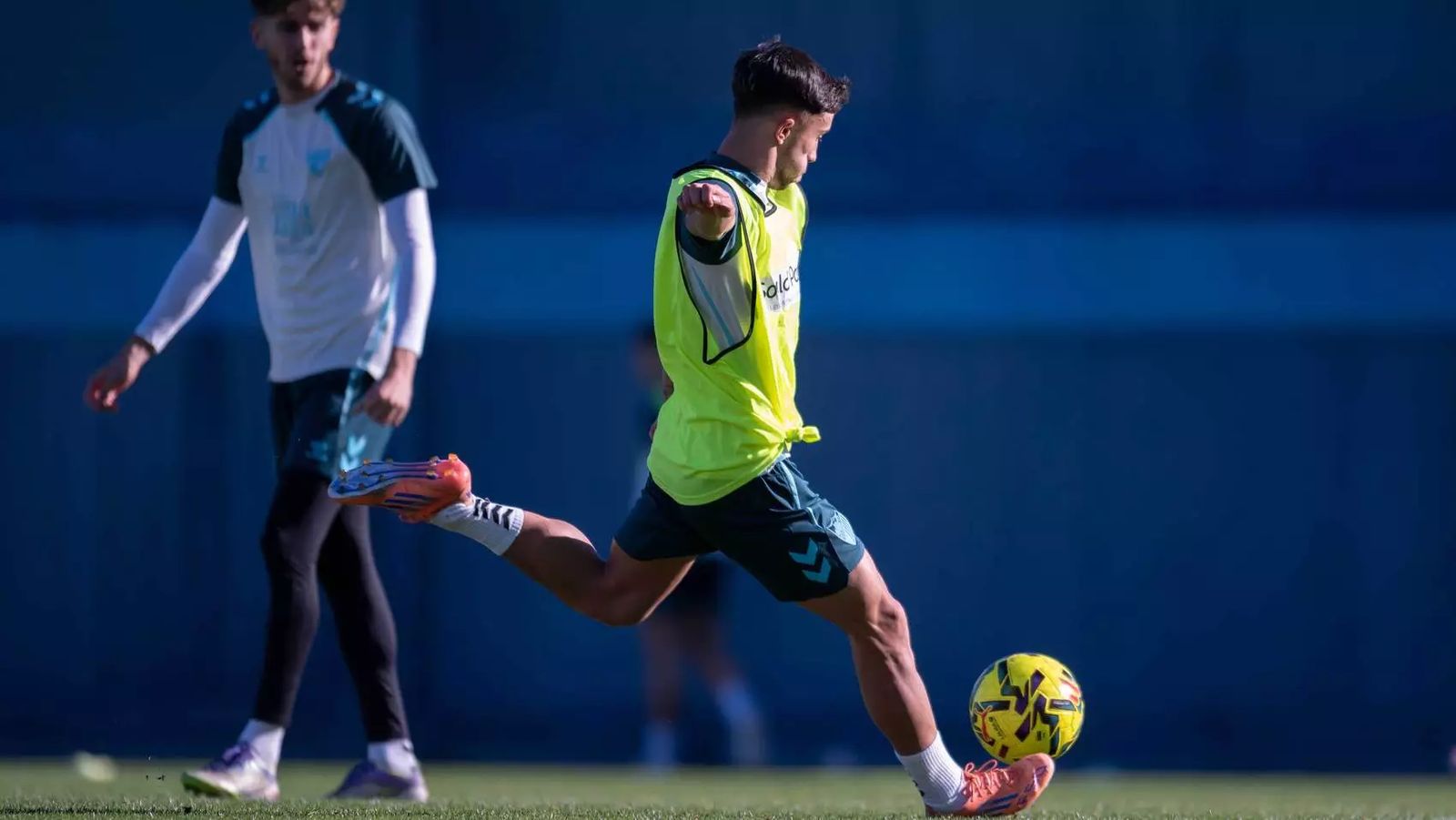 Larrubia, en el entrenamiento de este lunes