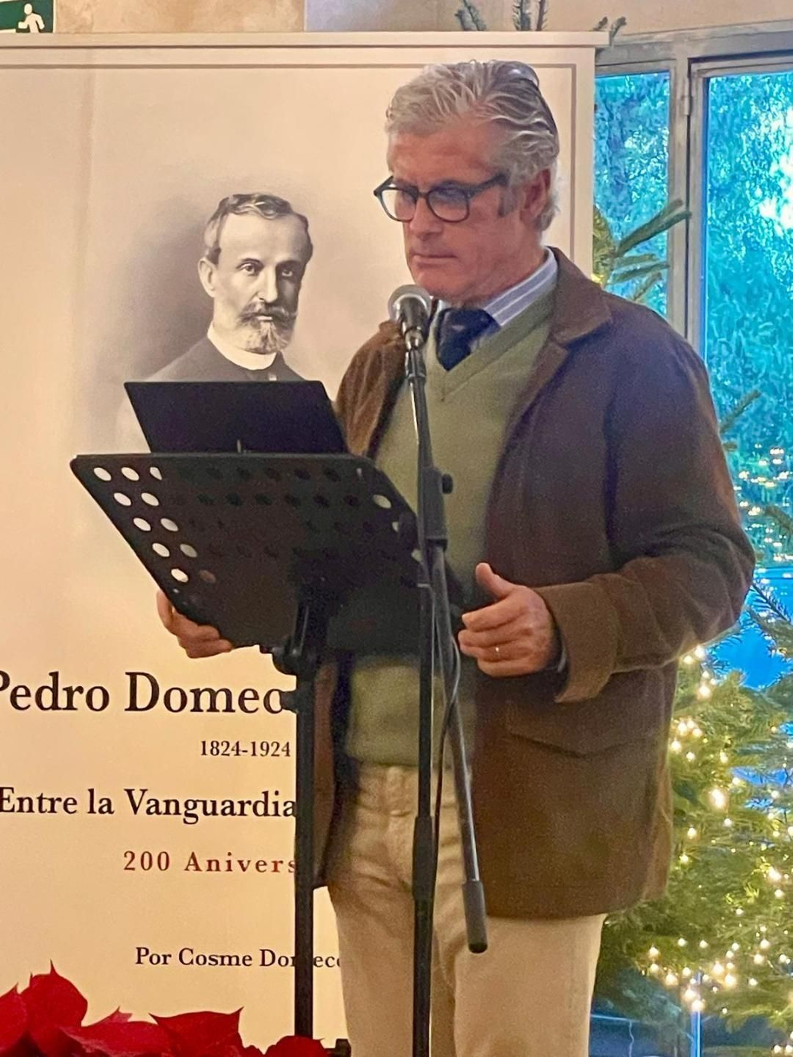 Cosme Domecq Gandarias, durante la reseña del libro ‘ Pedro Domecq y Loustau. Entre la Vanguardia y la Caidad’. Cosme Domecq Gandarias, durante la reseña del libro ‘ Pedro Domecq y Loustau. Entre la Vanguardia y la Caidad’.