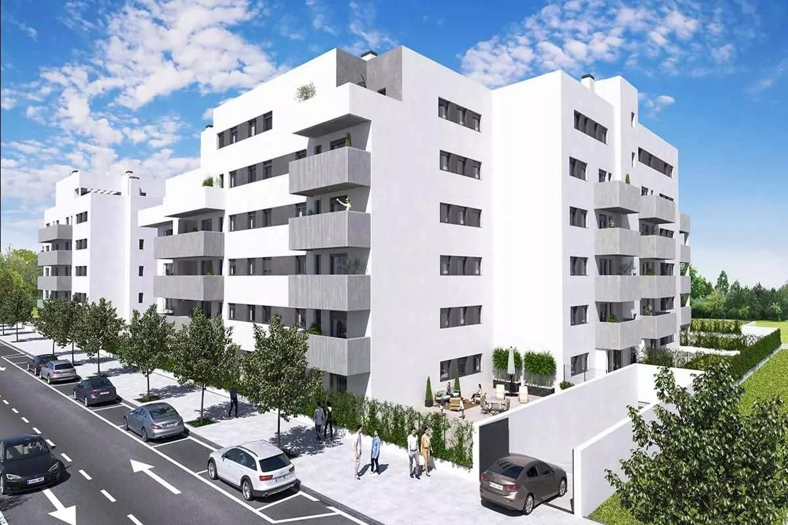 Recreación de las viviendas que serán de alquiler en el barrio de Parque Alcosa.