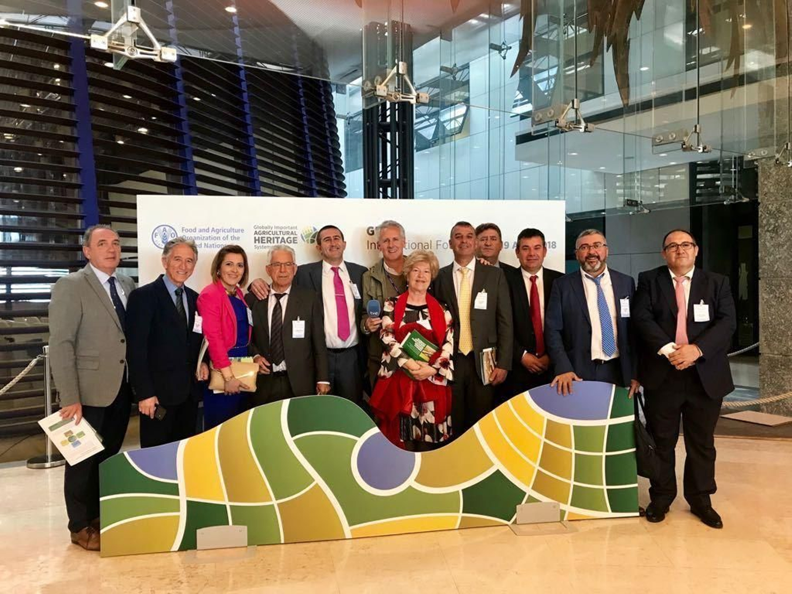 La delegación malagueña en la sede de la FAO en Roma.