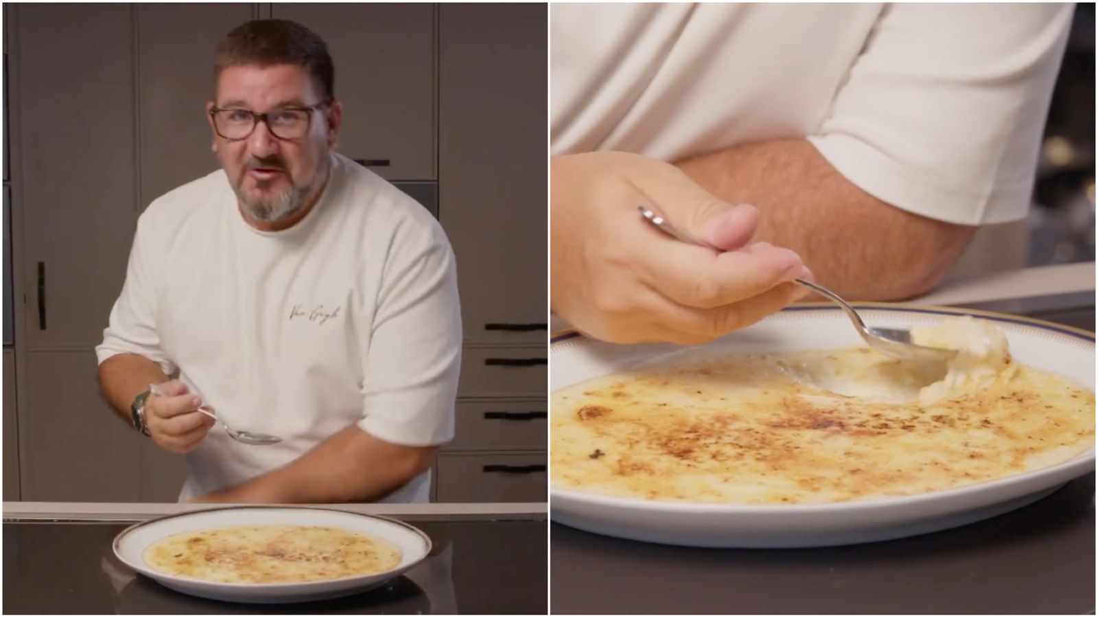 Dani García elaborando su arroz con leche.