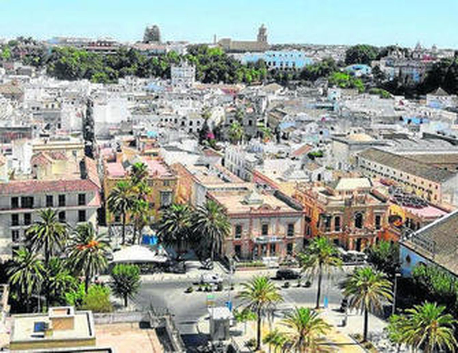 Una vista panorámica de parte del casco urbano de la localidad.