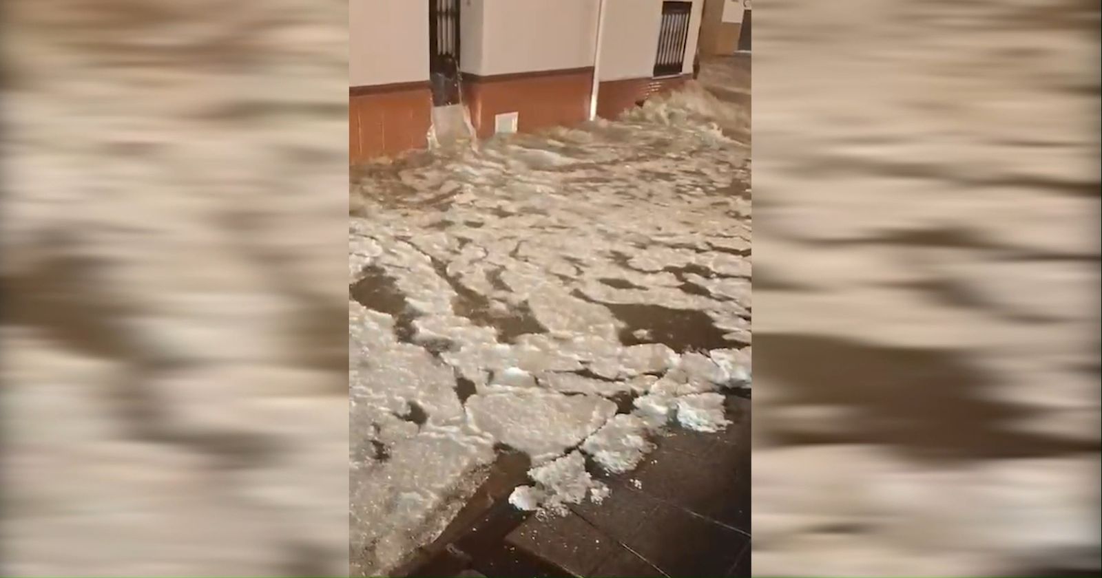 Granizada en Alhaurín el Grande con calles anegadas