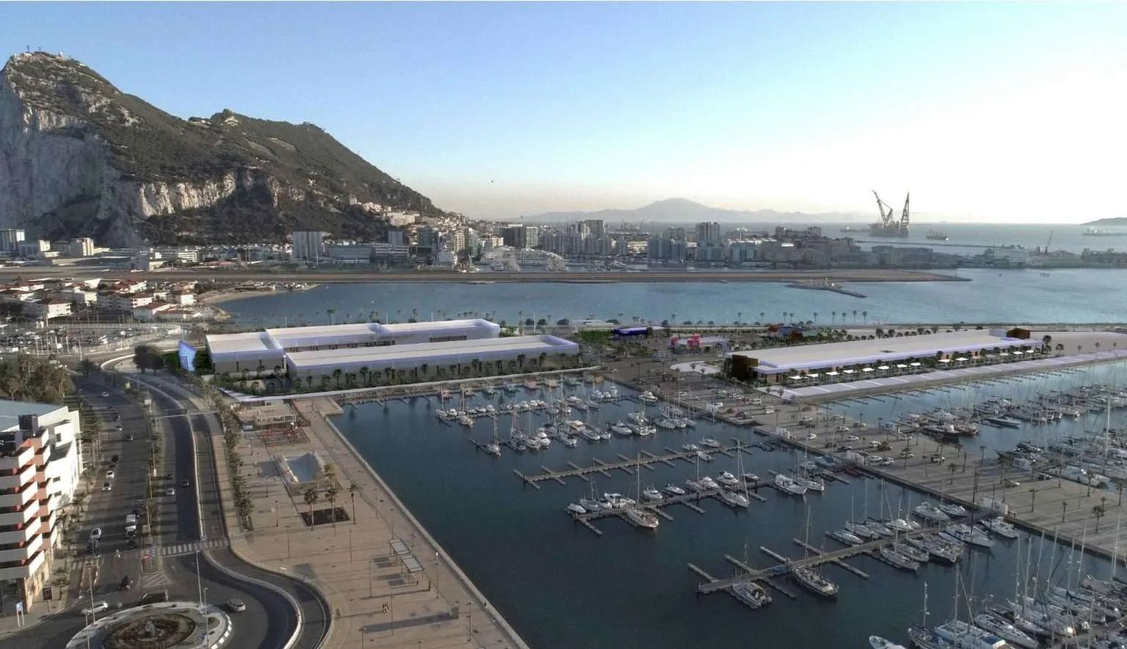 Recreación infográfica del proyecto comercial en Alcaidesa Marina.