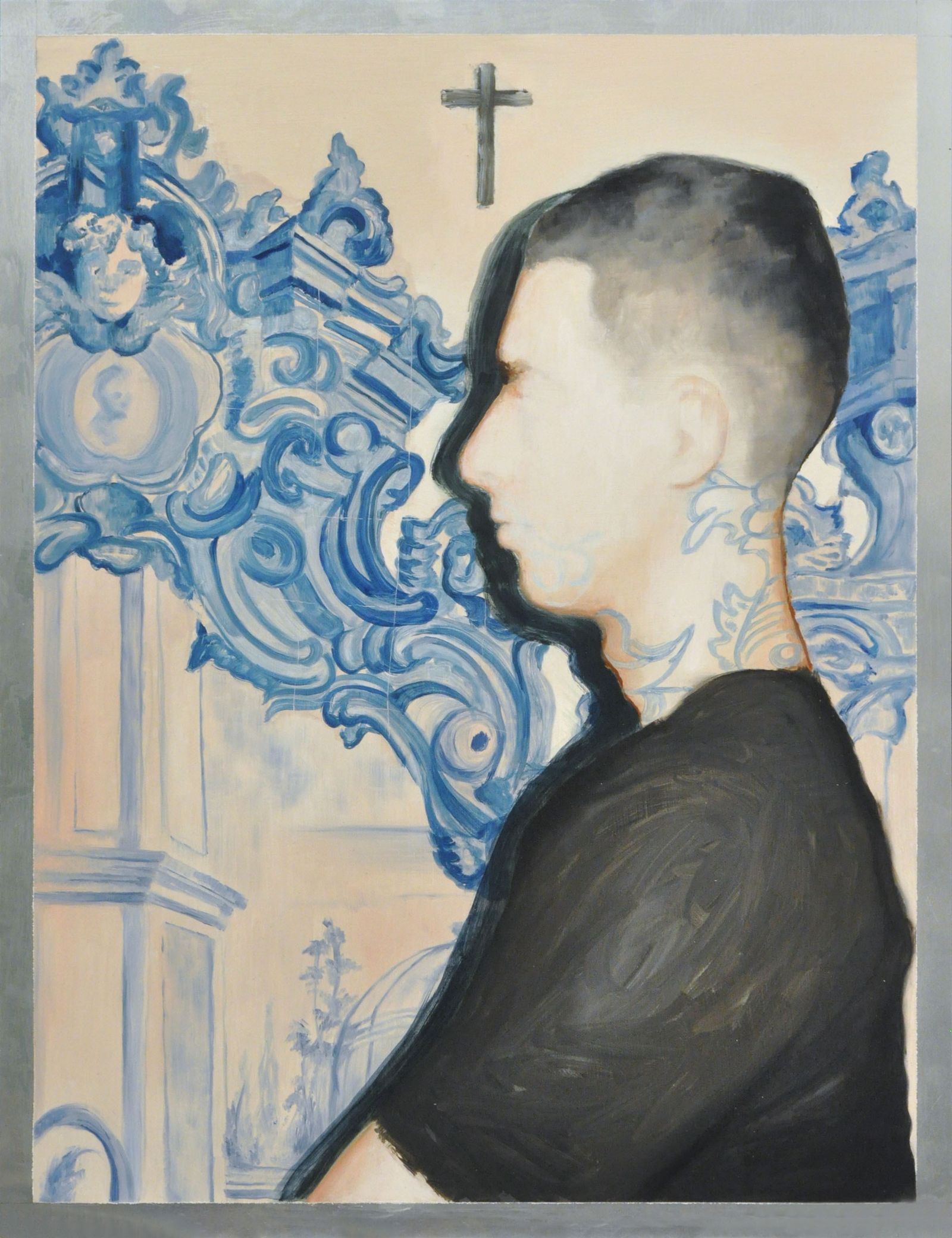 Obra sin título en óleo sobre aluminio de Sofía González.