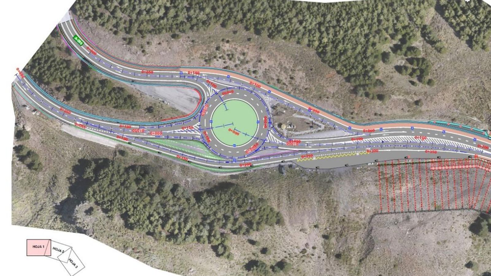 Nueva distribución de la rotonda de acceso a Pradollano, que tendrá un ramal directo de entrada a la estación Nueva distribución de la rotonda de acceso a Pradollano, que tendrá un ramal directo de entrada a la estación