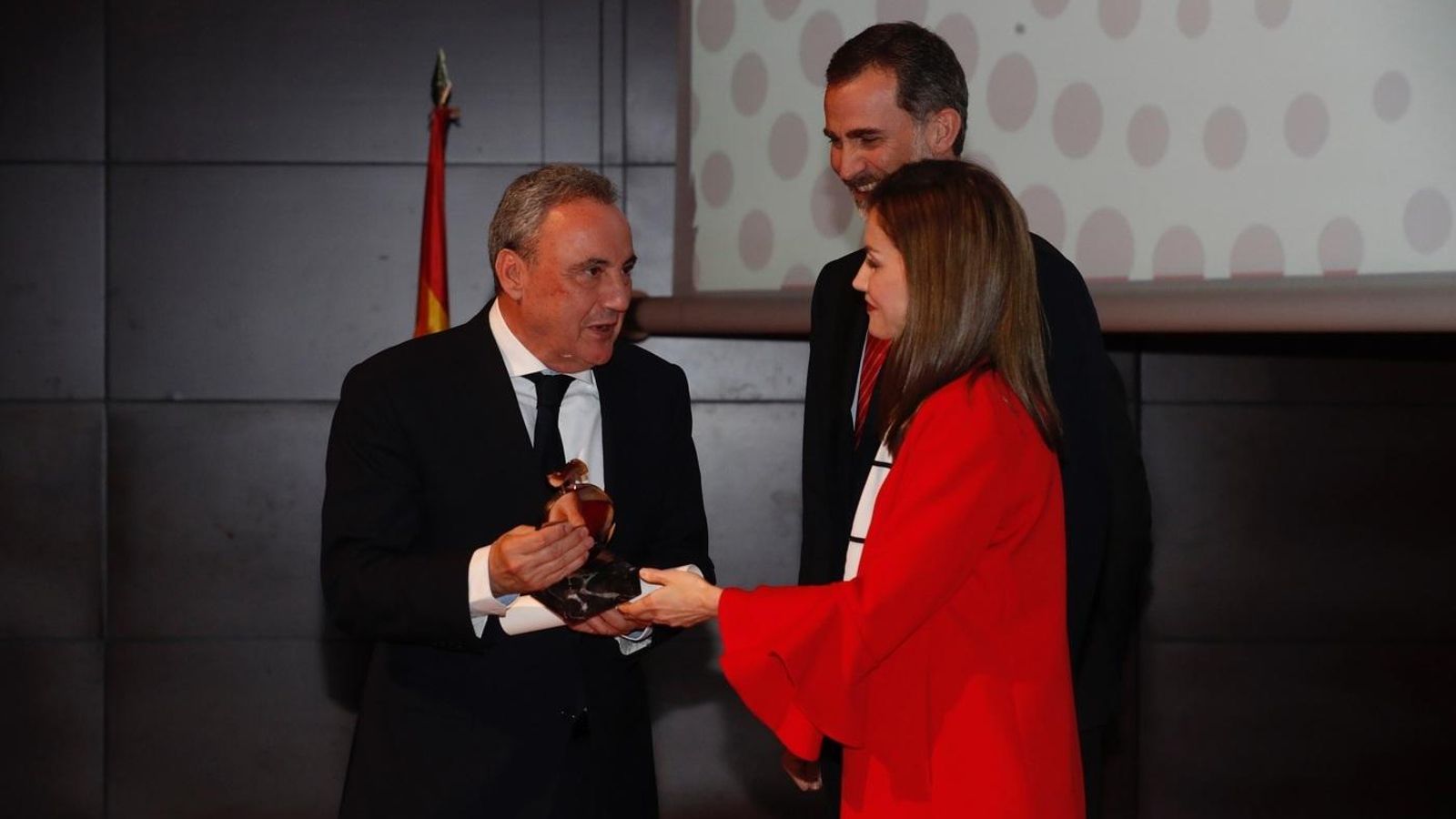 Francisco Martínez-Cosentino en el acto de ayer con los Reyes de España