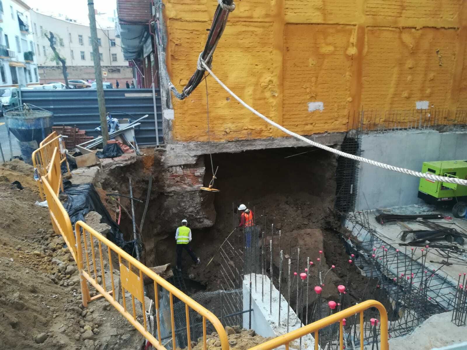 Solar en el que se ha producido el derrumbe.