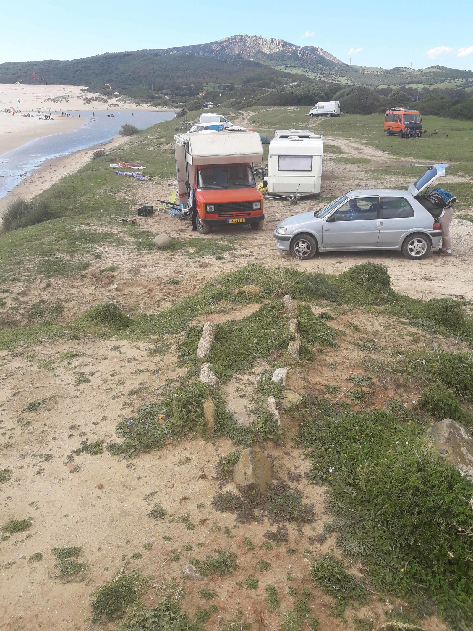 Caravanas en la zona de Casa de Porros.