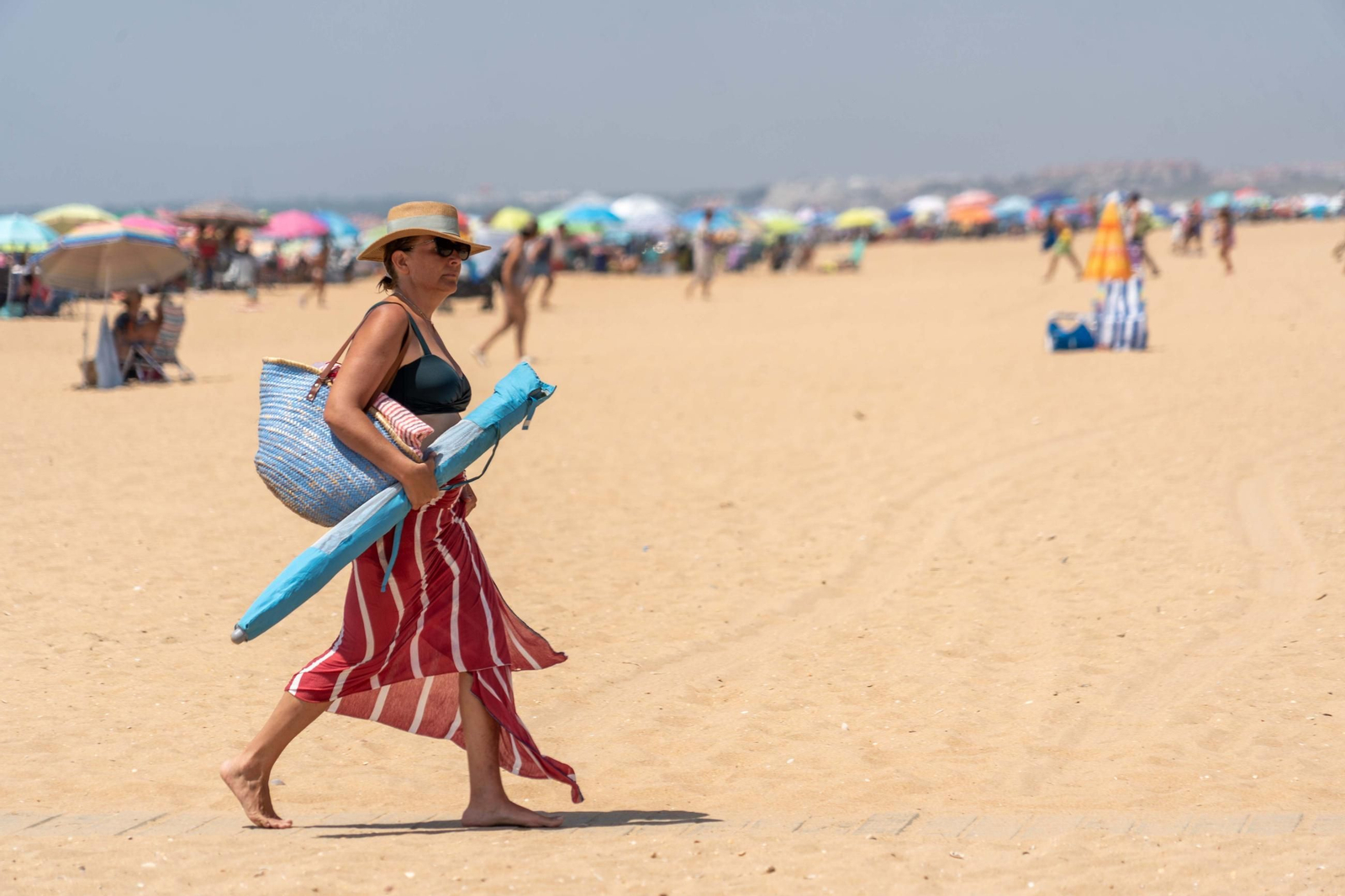 Ambiente en la playa de Punta Umbría.