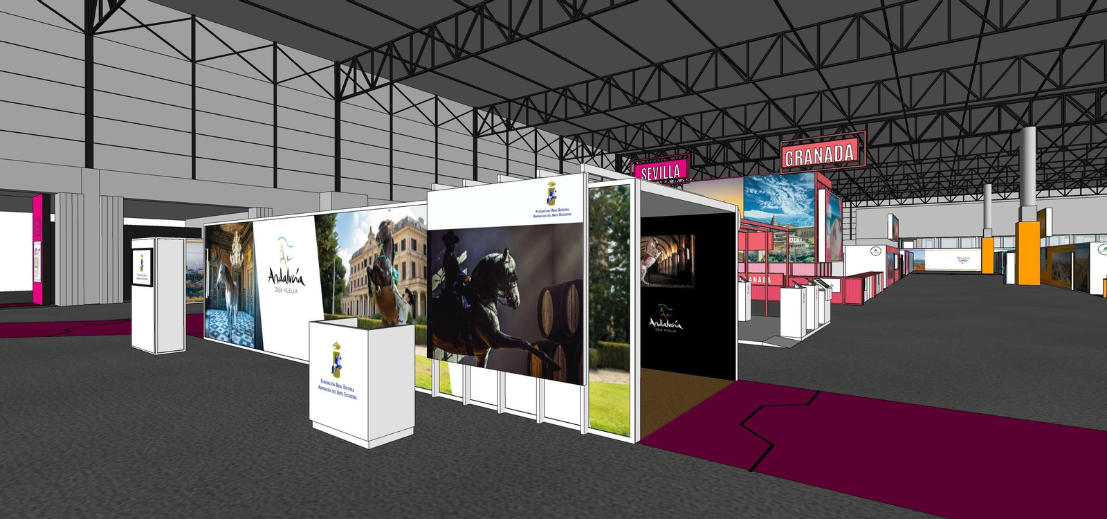 Recreación de la promoción de la Real Escuela en Fitur.