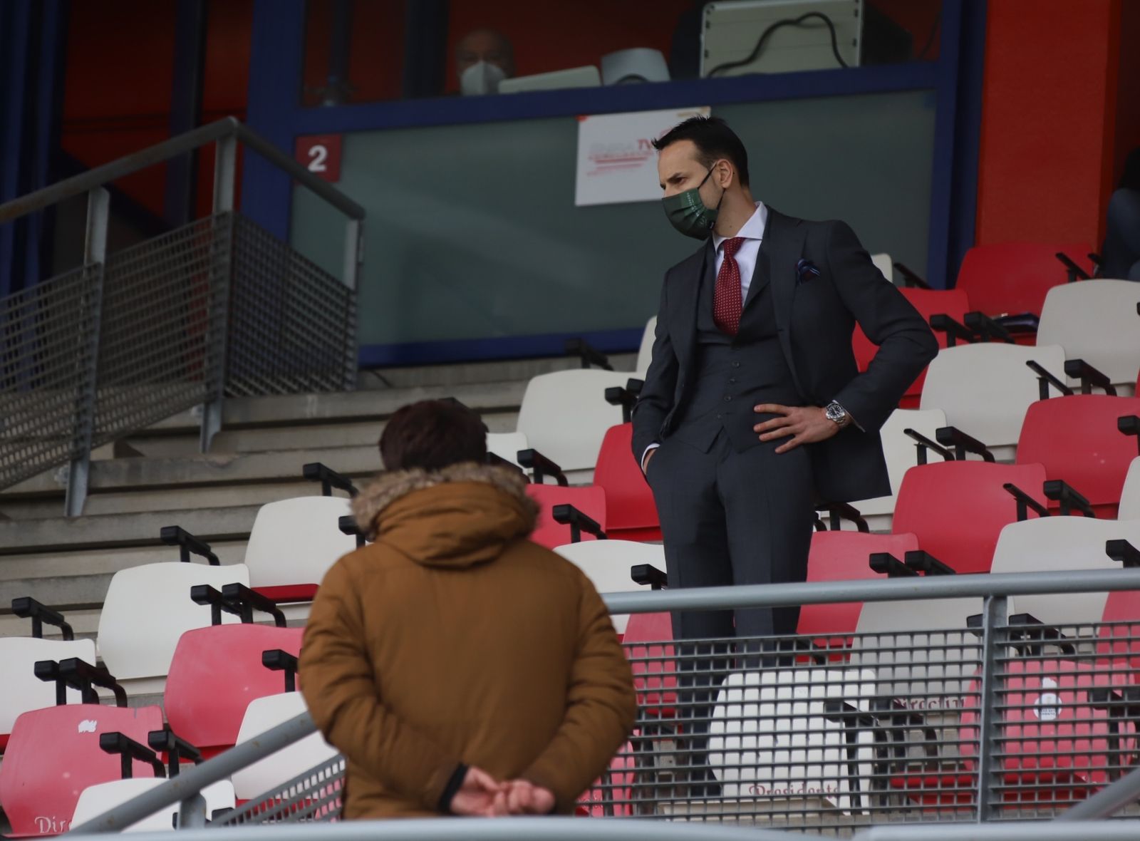 Félix Sancho, en el Nuevo Mirador en el partido ante el San Fernando.