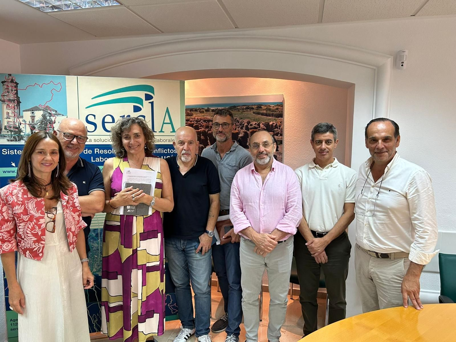 Los representante del sector de amarre y los técnicos del Sercla.