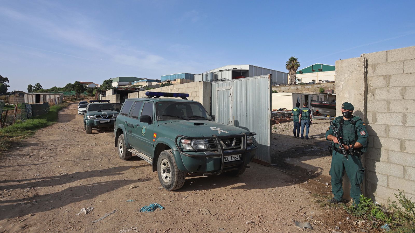 Fotos de los registros de la Guardia Civil en El Cobre