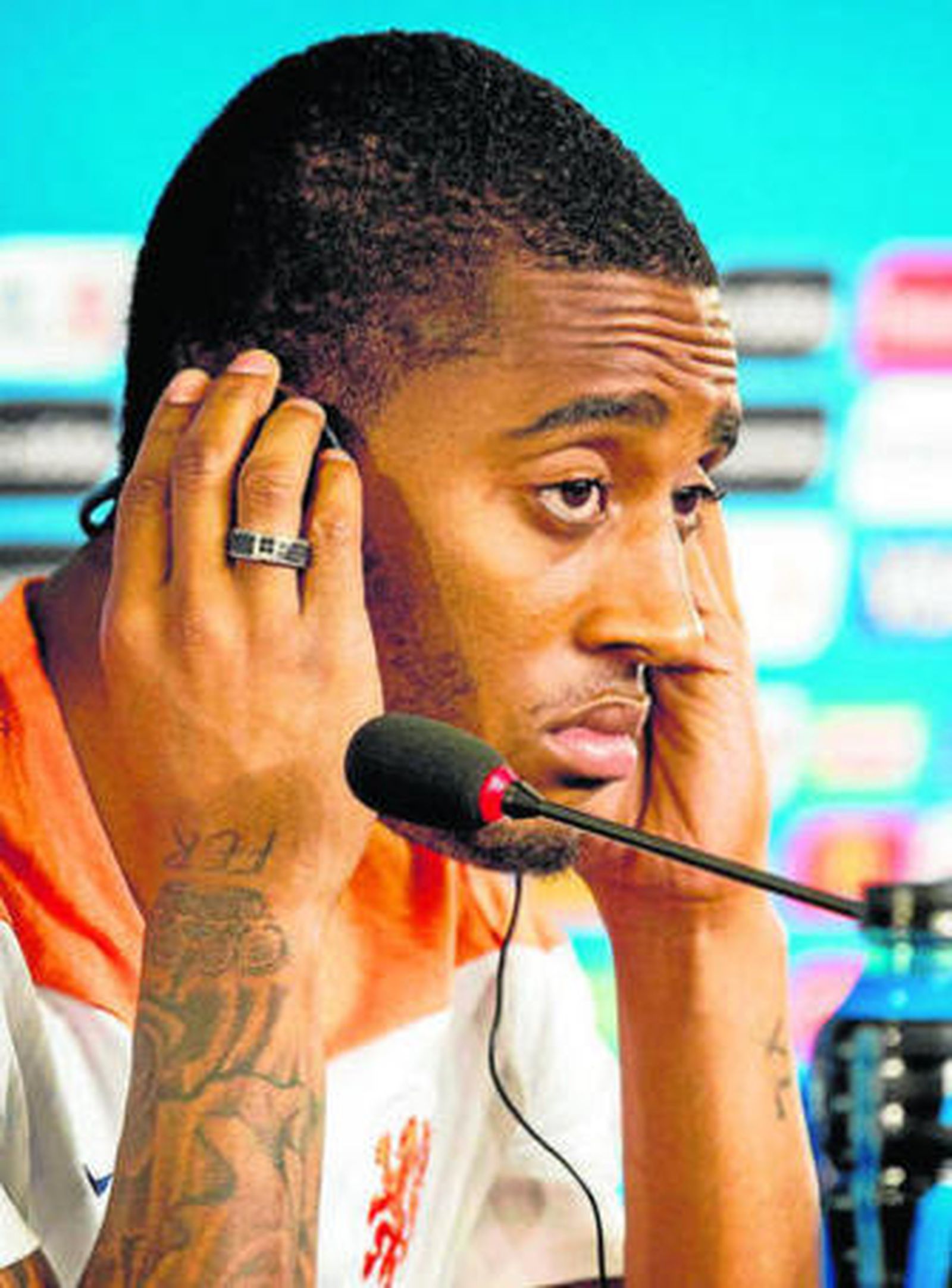 Leroy Fer, durante una rueda de prensa en el Mundial de Brasil.